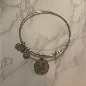 Alex and Ani Star/Compass Silver Bangle